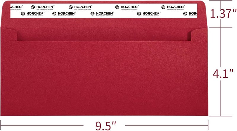 Horchen Red #10 Envelopes 100 Count Self Seal Envelopes Red for Business,Invitations Windowless Business Envelopes, - Image 3